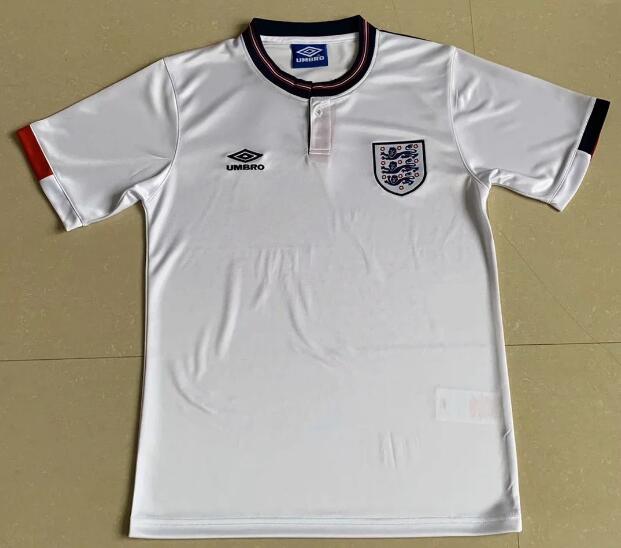 1989 England Retro Home Kit Soccer Jersey